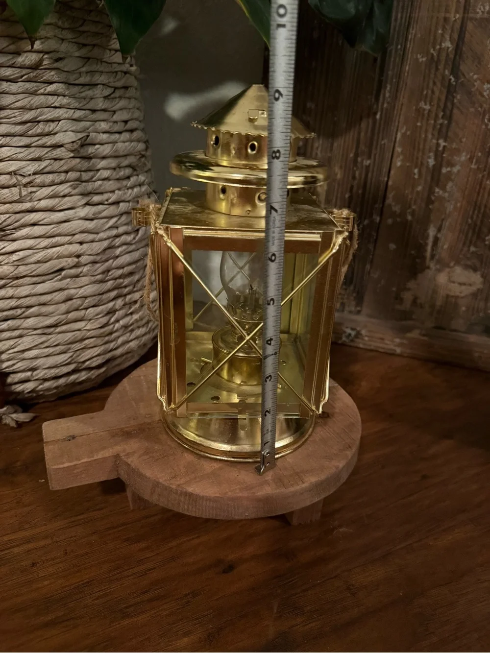 Ship Lantern Nautical Brass Color Oil Lamp 9 In Tall